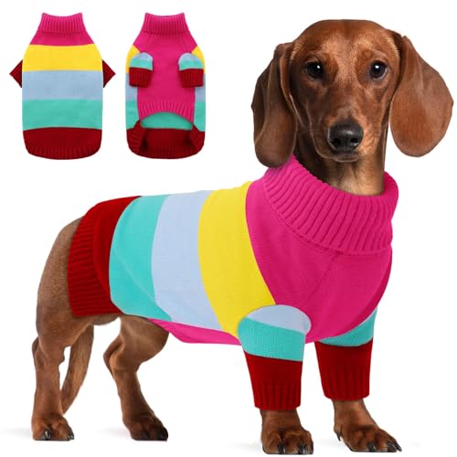 AOFITEE Kleiner Hundepullover, warmer Hundepullover für kleine Hunde, Mädchen, Jungen, Rollkragenpullover, Welpenpullover, Hunde-Sweatshirt für Herbst und Winter, dehnbare Pullover für Hunde, Yorkie, von AOFITEE