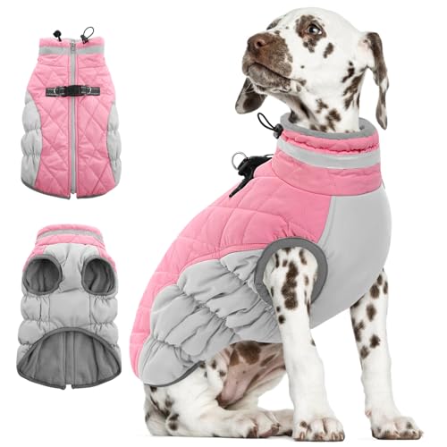 AOFITEE Kleiner Hundemantel, Warme Hundewinterjacke für Extra Kleine Hunde, Reflektierende Rollkragen-Hundeweste mit Integriertem Geschirr,wasserdichte Hundeschneejacke für Chihuahua, Yorkshire von AOFITEE