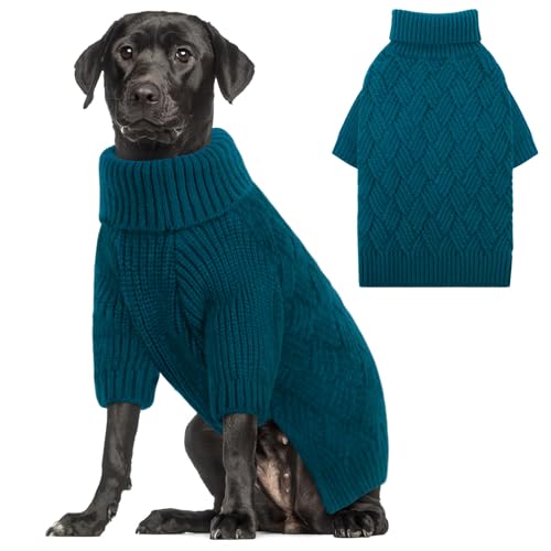 AOFITEE XL-Hundepullover, Hundepullover für große Hunde, große Hundepullover für Hündinnen, männliche Hunde, Rollkragen, dick, warm, gestrickt, Winter, Herbst, Hunde-Sweatshirt, solides von AOFITEE