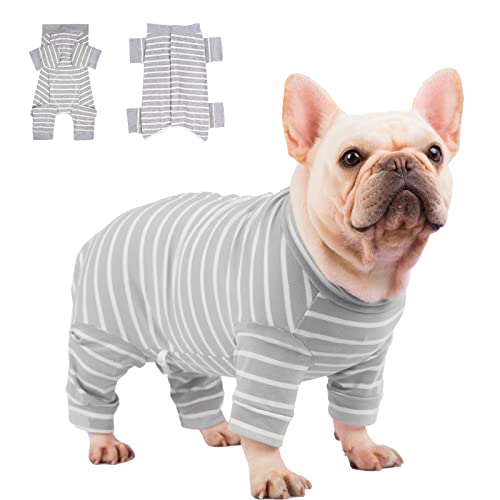 AOKAZI Hunde-Chirurgie-Genesungsanzug, Welpen-Katzen-Einteiler für Ausfallen, Hautkrankheiten, Wundschutz, medizinischer Haustier-Chirurgischer Anzug, Hunde-Pyjama (Grau, X-Large) von AOKAZI