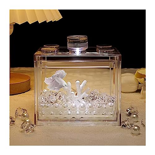 Aquarium Aquarium Klein Geeignet for die Fischzucht Acryl Anti-Fall Transparent Aquarium Home Minimalistische Desktop-Ornamente Desktop-Aquarium (Size : L) von AOKLEY