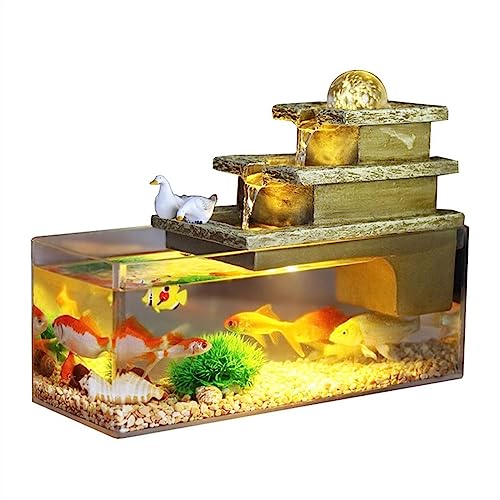 Aquarium Aquarium-Tank, quadratisch, transparent, Acryl, zirkulierendes Wasser, kreativer Kleiner Tank for Aquarien, Öko-Landschaftsbau, Aquarium-Ornamente Desktop-Aquarium von AOKLEY