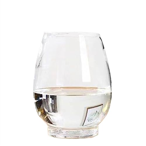 Aquarium Aquarium Transparent Oval Kleines Aquarium Glas Schildkröte Tank Ökologisches Aquarium Wasserpflanzen Home Desktop Ornamente Desktop-Aquarium (Size : L) von AOKLEY