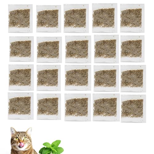 AOMiGT Katzenminze Getrocknet,Natürliche Catnip Katzengras,20pcs Premium Katzenminze,Schonend Getrocknete Katzenminze,Katzenminze für Katzen,Katzenminze Beutel,Für Füllung Katzenspielzeug,40g von AOMiGT