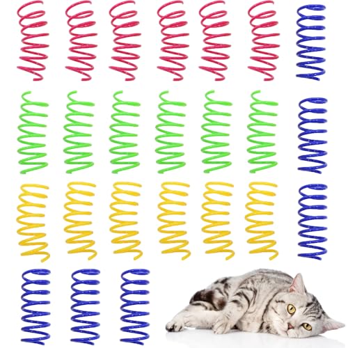 Cat Spring Spielzeug, Katzenspielzeug Spirale Bunte, Katzenspielzeug-Set, 24 Stück Katze Spielzeug, Spielzeug Spiralfedern, Spirale Katzen Spielzeug, Spring Spirale für Katze, Haustiere Spielzeug von AOMiGT