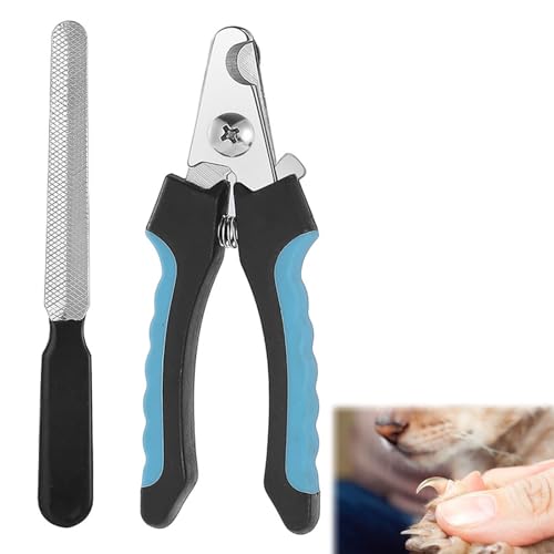 Nagelknipser für Haustiere, Nagelknipser für Hunde Katzen, Pet Krallenschere für Hunde, mit Nagelfeile, krallenschere für hunde mit Sicherheitsvorrichtung, Nagelschere Set, für Hunde Katzen Kaninchen von AOMiGT