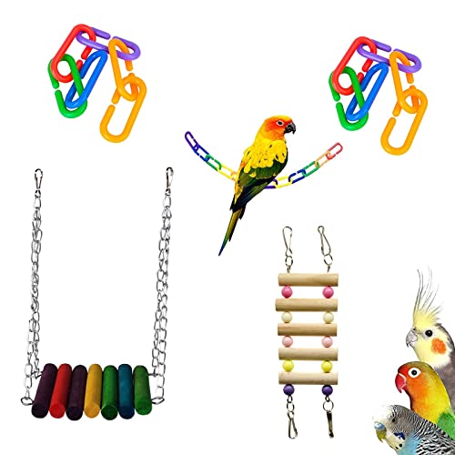 AOMiGT Vogelspielzeug für Vögel Set,12pcs Schaukeln für Vögel,Vogel-Kauspielzeug für große Papageien,Papagei Spielzeug,Vogel Kauen Spielzeug,Kauspielzeug Vögel Spielzeug,Papagei Kauspielzeug von AOMiGT