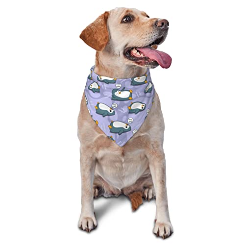 Hunde-Bandanas mit Pinguin-Muster, Haustier-Schal, dreieckiges Lätzchen, Katzen, verstellbares Kopftuch, Zubehör für kleine, mittelgroße und große Welpen von AOOEDM