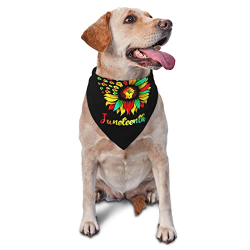 Juneteenth Free-Ish Since 1865 Spring Hunde-Bandanas für Jungen, groß, Welpen-Kopftuch, verstellbar, weich, dreieckig, Lätzchen, Zubehör für kleine, mittelgroße und große Hunde, Katzen, Weiß von AOOEDM