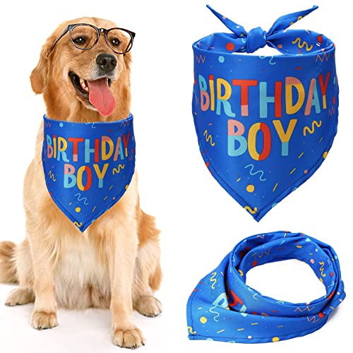 Hunde Bandana, Geburtstag Hundehalstuch, Weicher Hund Dreieck Schal, Lätzchen Zubehör Waschbar Verstellbar Haustier Halstuch Party Supplies für kleine, mittlere und große von AOOGON