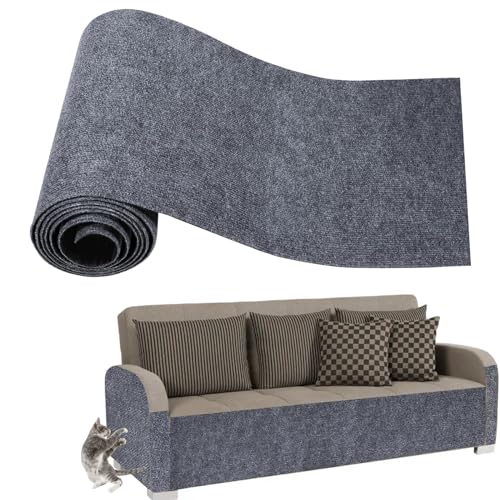 Selbstklebend Kratzteppich Katze Wand, Kratzbretter Katze Wand, Widerstandsfähig DIY Trimmbarer Kratzteppich Katze für Schützt Teppiche Sofa Möbelschutz (1 Stück, 100 * 40CM, Grey) von AOOGON