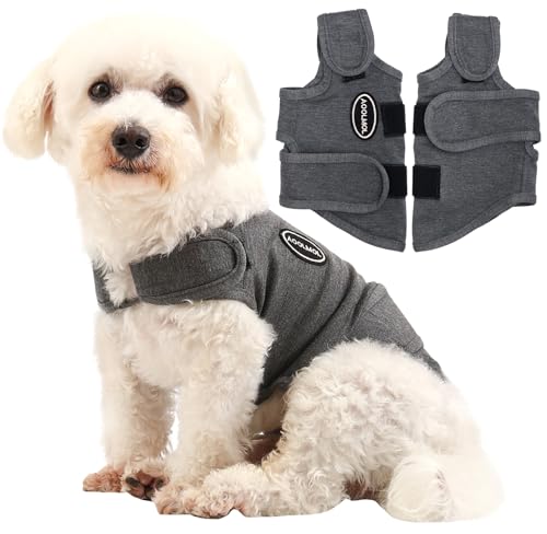 AOOLMOL Hunde-Angstjacke, Hundemantel für Donner, Feuerwerk, Tierarztbesuche und Trennung – Hautfreundliches Beruhigungsshirt für Hunde und Katzen – Keep Pet Calm, Anti-Angstweste für Hunde und Katzen von AOOLMOL