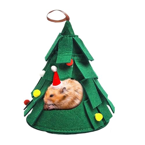 Hamster Maus Versteck Festliches Haus Weihnachtsbaum Modell Hamster Nest Lebensräume Dekorationen Versteck Warm halten von AOOOWER