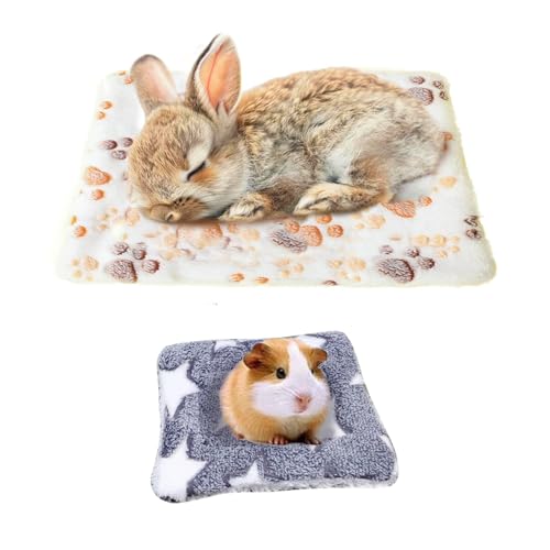 AOOTUERL Kaninchenbettmatte Meerschweinchen Plüsch Kleintiere, Dickes Fleece Schlafunterlage für den Innenbereich warme, Kaninchen, Hamster, Eichhörnchen, Igel, Chinchilla von AOOTUERL