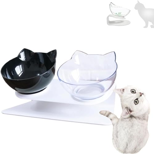 Purr Heaven Orthopädischer Katzennapf, Purr Heaven Futternäpfe für Katzen, PurrBowl Orthopädischer Katzennapf gegen Erbrechen, erhöhte Katzennäpfe (2 D) von AOPOSASV