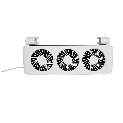 AOSEE Aquarium Lüfter, Verstellbarer Aquarium Fan Aquarium langlebiger Aquarium-Kühler, 100-240 V Einstellbarer Hang-On-Kühler für Süß- und Meerwasseraquarien Mit 6 Geschwindigkeit (3-Fan, Weiß) von AOSEE