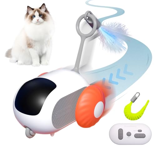 AOUZOVLI Interaktives Katzenspielzeug Selbstbeschäftigung Flip Katzenspielzeug, Smart Smartyflip Katzenspielzeug mit Fernbedienung, Elektrisches Katzenspielzeug für USB Aufladbar (Blau) von AOUZOVLI