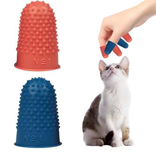 AOVNA Fingerhalter aus Gummi, für Tierhaarpflege, wiederverwendbar, Fingerschutz, Fingerschutz für Hunde und Katzen, mit langem kurzem Fell, 2 Stück von AOVNA