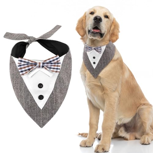 AOZUO 60cm Hundekostüm,Hunde Fliege Hochzeit Hund,Verstellbar Halstuch Hund Hundefliege Smokinghalstuch Smoking Hundehalstuch Fliege Hochzeitshalsband Hund Krawatte Outfit Haustier Halstücher Bandana von AOZUO