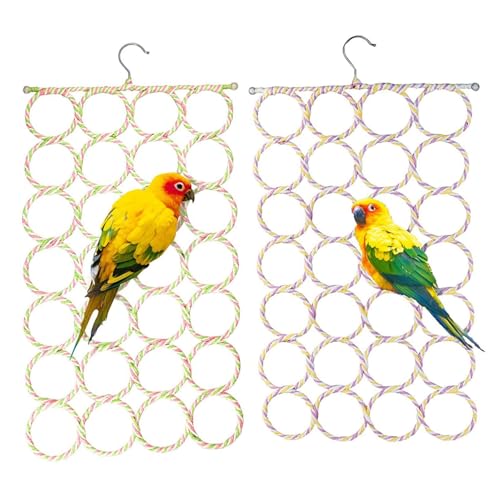 2 PCs Papageienständer Hängende Vogelschwung 28 Runden Bird Barch Ständer faltbar Hamster Kletterrahmen Vogelspielzeug für Papageien Vogel Hamster zufälliger Farbe Haustier Vorräte von AOpghY