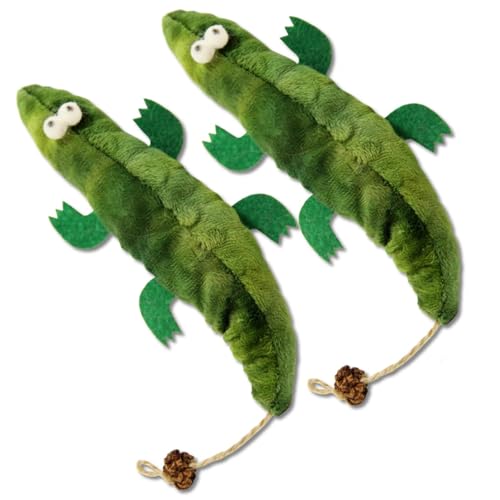 AOpghY 2pcs Catnip Toys für Katzen weiche Krokodil -Kauen -Biss -Katzenminenspielzeug natürliche interaktive Katzenminister Kicker Katze Spielzeug für Innenkatzen Haustiere tägliche Notwendigkeiten von AOpghY