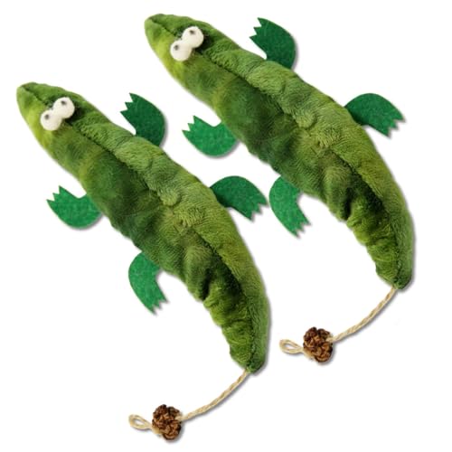 AOpghY 2pcs Catnip Toys für Katzen weiche Krokodil -Kauen -Biss -Katzenminenspielzeug natürliche interaktive Katzenminze Kicker -Katzenspielzeug für Innenkatzen Haustierprodukte von AOpghY