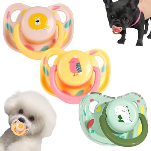 AOpghY 3pcs Hund Pecifier Silicon abnehmbar interaktiver Kauenspielzeugmischung mit Abdeckungen und zwei Löchern 3 Muster Hitzeresistent leicht zu reinigen Toy Toy Pet Pet Supplies von AOpghY