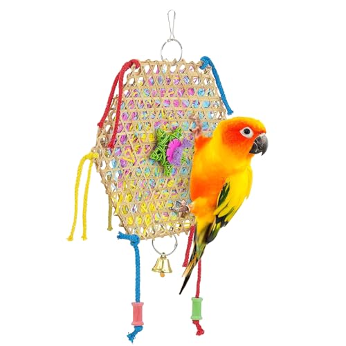 AOpghY Budgie -Spielzeug farbenfrohe Papageienspielzeug hängende Vogelspielzeug kaut & zerkleinert Vogel Futtersuche Spielzeug Mehrzweck -Vogelspielzeug für kleine mittelgroße Vögel Haustierprodukte von AOpghY