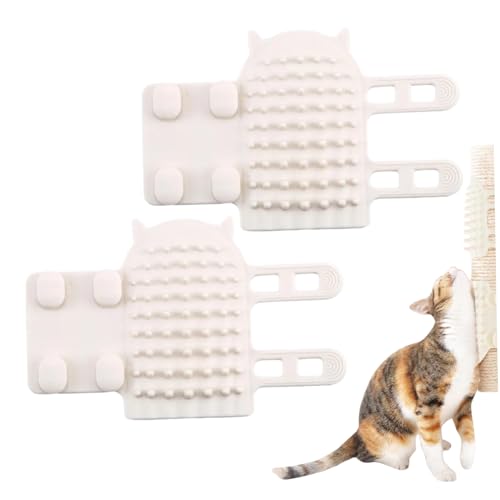 AOpghY Cat Self Groomer 2pcs Selbstpflege Katzenbürste weiche Silikon -Katzen -Ecke Kratzer Kamm mit elastischen Gurnen Katzenschuppen Pinsel Haustier kitzeln Artefakt Haustier Produkte von AOpghY