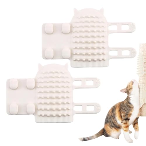 AOpghY Cat Self Groomer 2pcs Selbstpflege Katzenbürste weiche Silikon -Katzen -Ecke Kratzer Kamm mit elastischen Gurten Katzenschulen von AOpghY