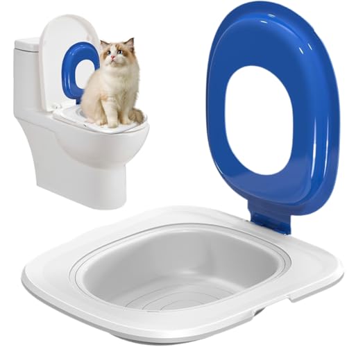 Cat Toilet Trainer Kit Abnehmbarer Katzen-Toilettentrainer-Toilettentraining für Katzen Töpfchen-Toilettentraining Kit Anti-Rutsch Katzenstrauder-Katzentrainer für Tierpflege Tierwaren von AOpghY