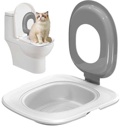 AOpghY Cat Toilet Trainer Kit Abnehmbarer Katzen -Toilettentrainer tragbares Toilettentraining für Katzen wiederverwendbares Cat -Töpfchen -Toilettentraining für Tierpflege, graue Katzengegenstände von AOpghY