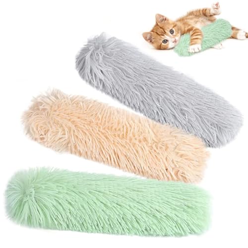 AOpghY Catnip Toys für Katzen 3pcs Fuzzy Bio -Katzenminzenkissen -Bissen -Widerstandskicker -Spielzeug mit Crinkle -Papier im interaktiven beruhigenden 10.6x3,9 Zoll Katzenspielzeug Haustierwaren von AOpghY