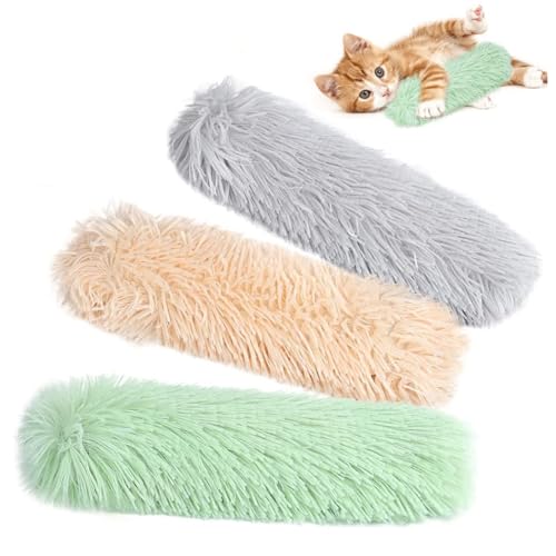 AOpghY Catnip Toys für Katzen 3pcs Fuzzy Bio -Katzenminzenkissen -Bissen -Widerstandskicker -Spielzeug mit Crinkle -Papier im interaktiven beruhigenden 10.6x3.9 Zoll Katzenspielzeug Haustierwaren von AOpghY