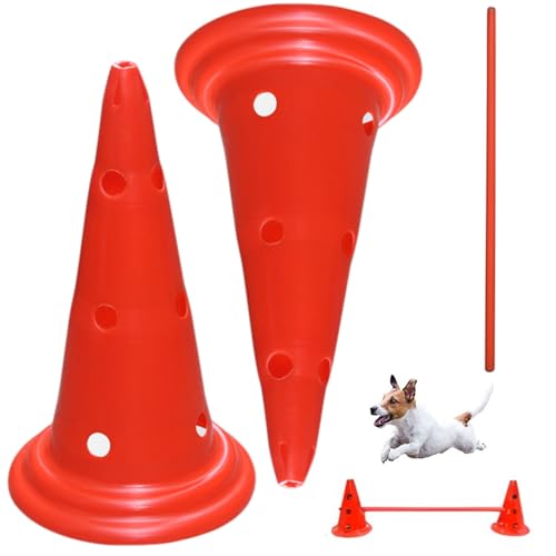 AOpghY Dog Agilities Ausrüstung Height & Breite einstellbare Hundebastelungsverlauf umfasst 2 Zapfen & 1 Cross Bar Outdoor Hinterhof Hundeagilities Kurs täglich Notwendigkeiten von AOpghY