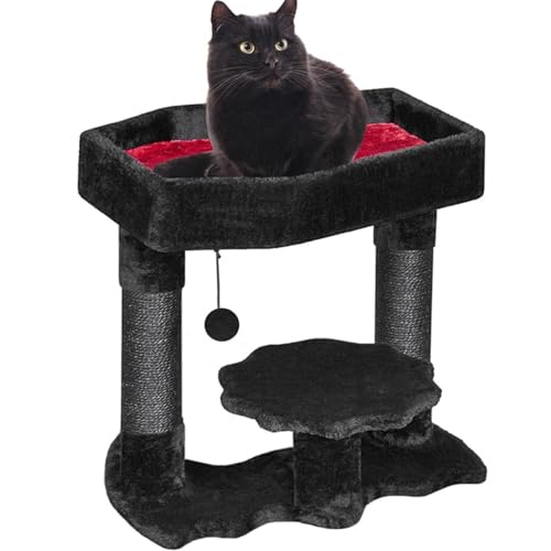 AOpghY Gothic Cat Tree mit Sargkatze Bett Halloween schwarzer Katzenbaumturm mit Sisal -Kratzern und Spinnenspielzeugkatze 20 in hohen Türmen mit weichen Katzenbett -Haustierwaren von AOpghY