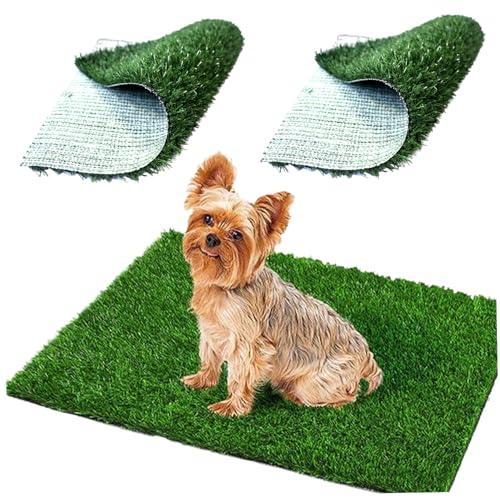 AOpghY Graspolster für Hunde 2pcs 18x23 Zoll Hundegras Pee Pads Atmungsaktives Nicht-Shedding-Rasengras-Deodorant Waschbarhunde-Trainingspads mit Entwässerung Haustier Essentials von AOpghY