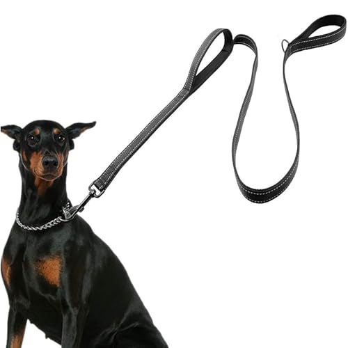 AOpghY Heavy Duty Dog-Leine mit 2-Handle 70,9-Zoll-Nylon-Langhund-Leine mit reflektierenden Streifen tragbarer Hundebei von AOpghY