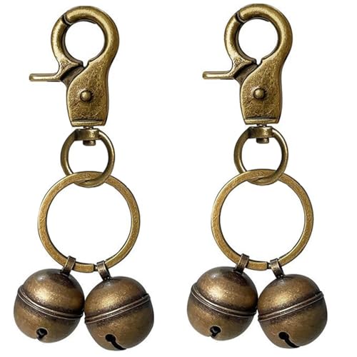 AOpghY Hund Bell 2pcs Messing 4.13inch Katze Bell mit Verschluss und Schlüsselriss DIY Crisp Pet Bell Leichtes Ersatzkragen Bell Haustier Vorhandensein Tierwaren von AOpghY