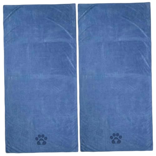 AOpghY Hund Handtuch 2pcs Hundebadhandtuch 28x55 '' Mikrofasel Handtuch weich ＆ absorbierende Hundetuch Handtuch Haustuch Medium große Hunde Katzen Dusche und Badezubehör Tierwaren von AOpghY