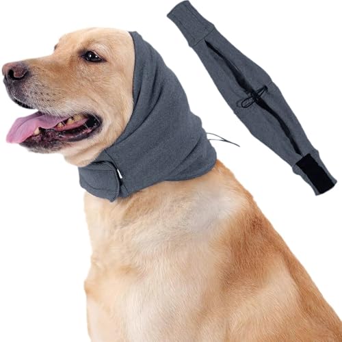 AOpghY Hund Snood Wärme elastische Hundeohrmuffs Geräuschschutz Polyester Hundeohrabdeckung mit Befestigungsband & Kordelangeland -Erleichterung Hundekopf, M Hund Snood von AOpghY