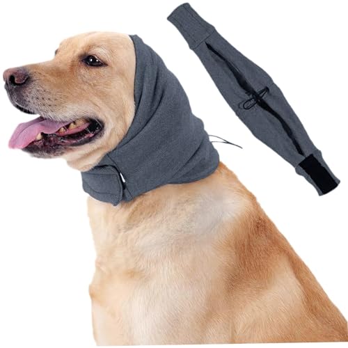 AOpghY Hund Snood Wärme elastische Hundeohrmuffs Geräuschschutz Polyester Hundeohrabdeckung mit Befestigungsband und Kordelangeland -Erleichterung Hundekopf, S Hund Snood von AOpghY