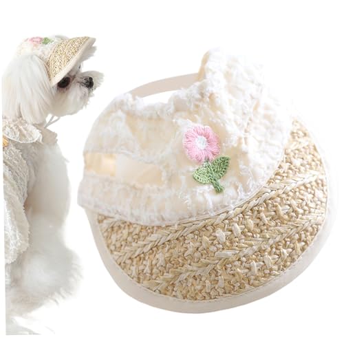 AOpghY Hundehut niedliche Blumenmusterhüte für Hunde Frühling Sommer leerer Top Girl Haustierhut mit Visier dekorativ von AOpghY