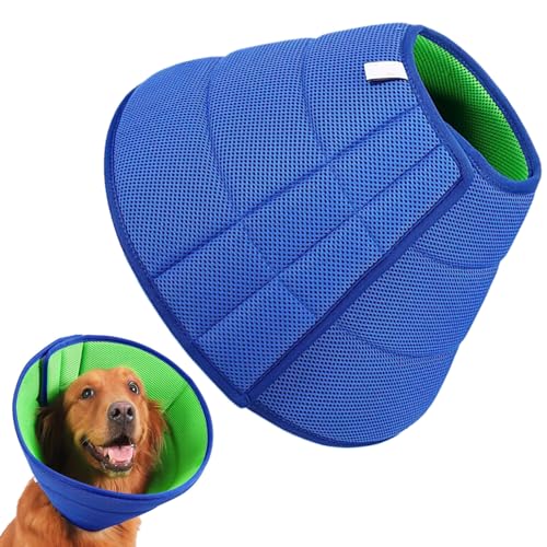 AOpghY Hundekegel nach Operation Weich atmungsable Hundekegelkragen Leichte Mesh-Katze Katze mit Befestigungsband Antibite Anti-Lick-Pet-Kegel, XL Haustierartikel von AOpghY