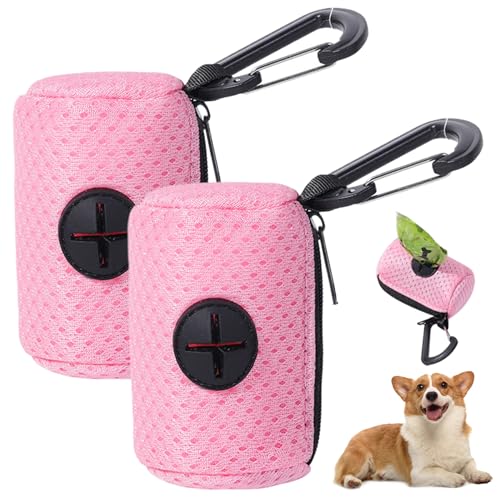 AOpghY Hundekot Beutelhalter 2pcs 2,8x2in Mesh Reißverschlüsse Hundekotbeutelspender mit Schnallen Hundekotbeutelhalter für Leine Zettbeutel, Keine Poop -Tasche, Style1 Pet Supplies von AOpghY