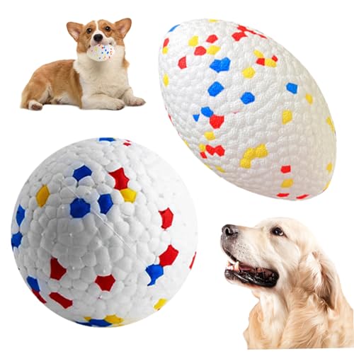 AOpghY Hundekugeln 2pcs runde und ovale unzerstörbare Hundeball Interaktiver Ball zum Abrufen von ETPU -Hundebällchen für aggressive Kauen -Haustiervorräte von AOpghY