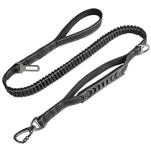 AOpghY Hundeleine reflektierende Hundeleine mit 2 gepolsterten Griffen Heavy Dut Hunde -Leine -Stoßdämpferung Training Leine Hunde Walking Leine Schwarze Haustierwaren von AOpghY