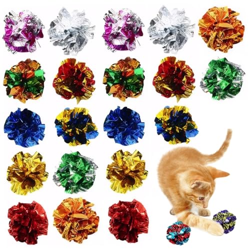 AOpghY Katze Crinkle Bugs 20pcs 2,2 Zoll farbenfrohe Crinkle Bugs Katzenspielzeug mit lebendigen Farben ohne Schaden PVC Cat Interactive Toys Haustier Vorräte von AOpghY