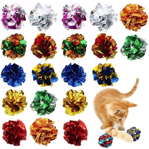 AOpghY Katze Crinkle Bugs 20pcs 2,2 Zoll farbenfrohe Crinkle Bugs Katzenspielzeug mit lebendigen Farben ohne Schaden PVC -Katze Interaktive Spielzeug für Katzen und Kätzchen Haustierprodukte von AOpghY