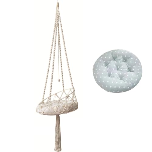 AOpghY Katze Hängematte 51 '' Langes Hanging -Katzenbett mit 15,8 '' Kissen Boho Macrame Hängematte Katze Swing -Bett hängende Katzenwand Hängematte Dekor Haustier Vorräte von AOpghY